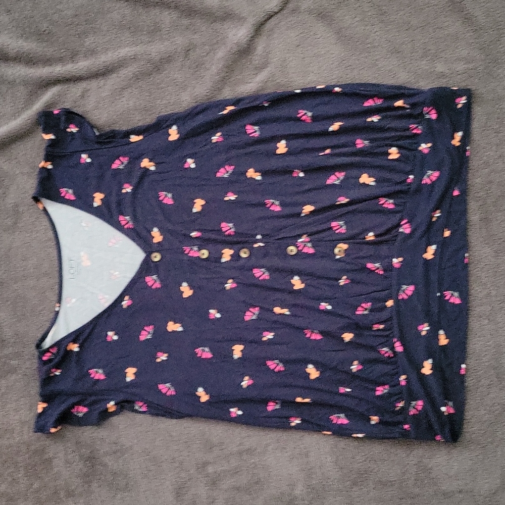 Loft outlet top, floral print, size large